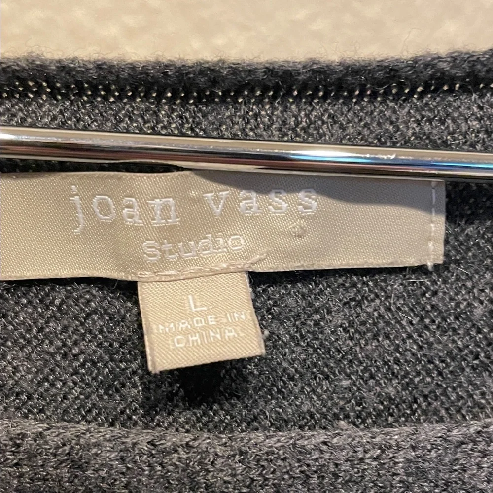 Joan Vass Size Large Charcoal Knit Top